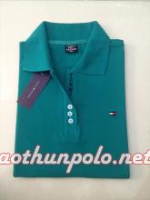 Áo tommy nữ xanh cổ vịt