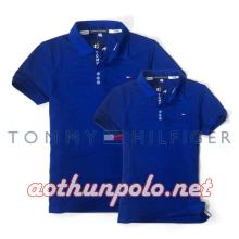 Áo cặp Tommy xanh bích