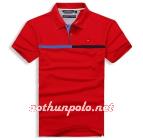 Áo thun tommy phối sọc ngang đỏ