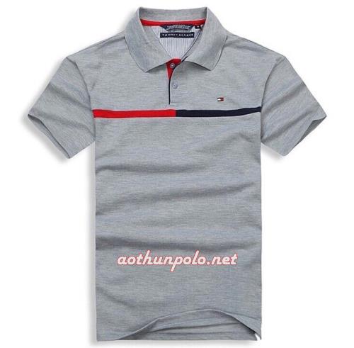 Áo thun tommy phối ngực xám