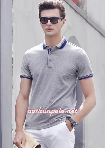 Áo thun xám có cổ