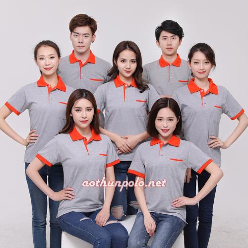 Áo xám phối cam