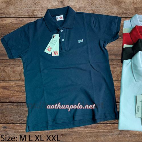 Áo thun cổ bẻ đính logo cá sấu