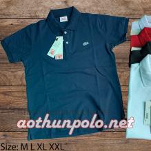 Áo thun cổ bẻ đính logo cá sấu