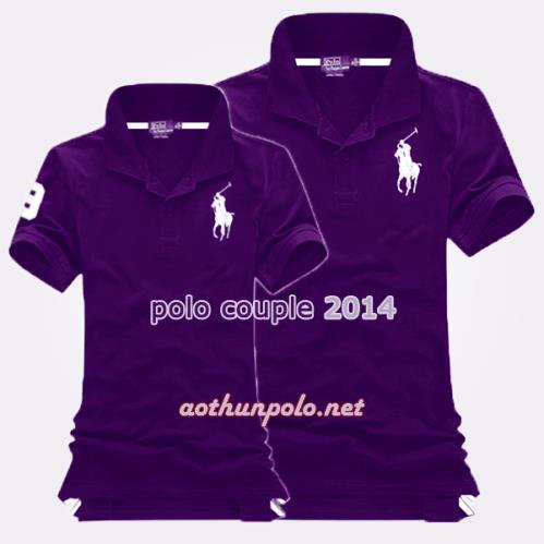 Áo couple polo tím