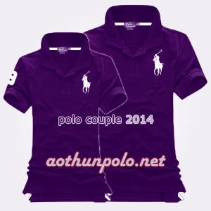 Áo couple polo tím