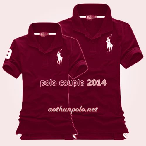 Áo couple polo đỏ đô