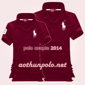 Áo couple polo đỏ đô