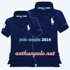 Áo couple polo xanh đen