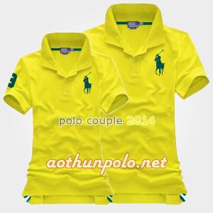 Áo couple polo vàng