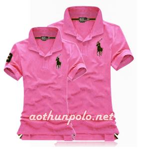 Áo đôi polo hồng dâu