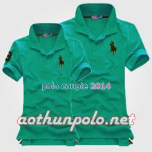 Áo couple polo xanh cổ vịt