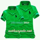 Áo couple polo xanh két