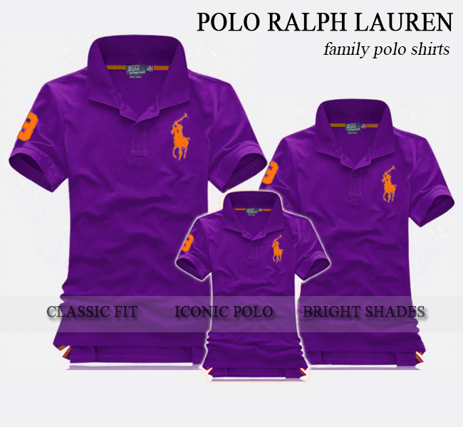 Áo thun gia đình Polo màu tím Áo thun gia đình Polo màu tím